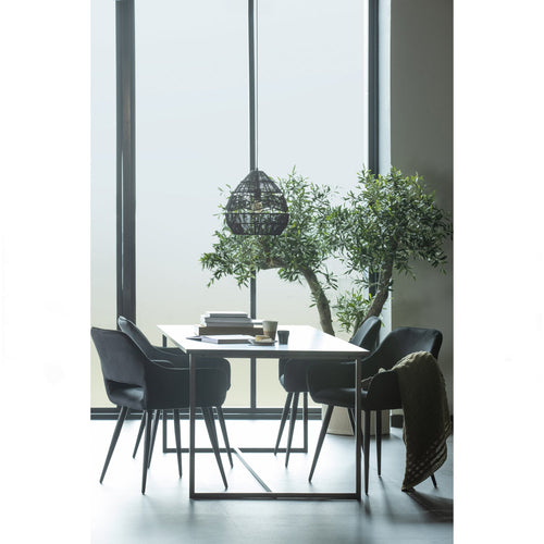 WOOOD eetkamerstoelen Jelle - Velvet - Zwart - Set van 6 - vtwonen shop