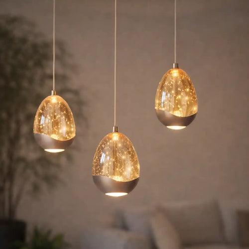 Highlight hanglamp Egg - 3 lichts - 25  x 135   cm - champagne