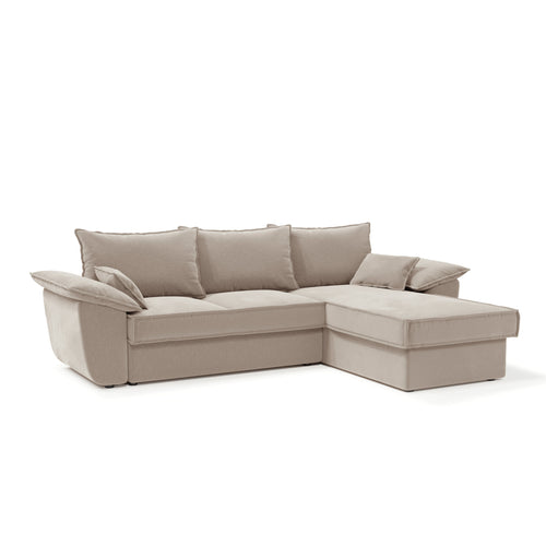 Sia Home - Hoekbank rechts SASHA - Fluwelen stof - Beige - 257cm - vtwonen shop