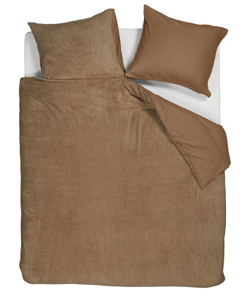 Ambiante Plush Teddy dekbedovertrek - Lit Jumeaux - 240x200/220 - Bruin - vtwonen shop