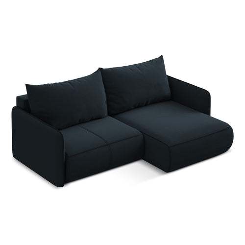 LaMiaSofa hoekbank rechts Palermo - velours - koningsblauw - 207x148x86