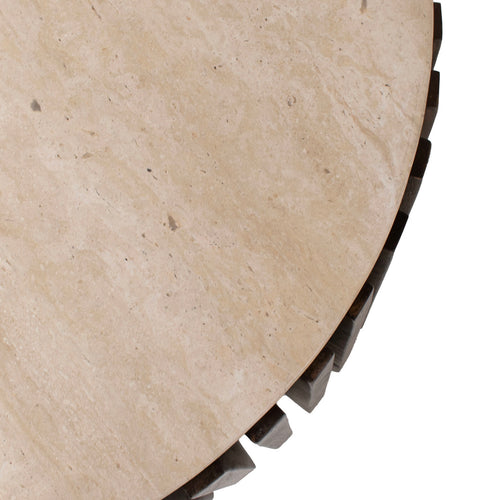 Giga Meubel Salontafel Elisa - Rond - Travertin - 70cm - vtwonen shop