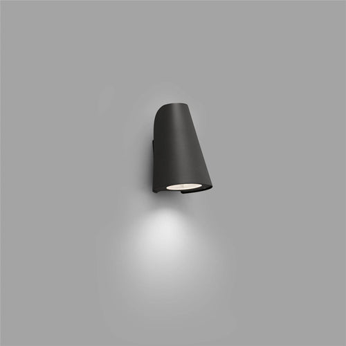 Faro Tinia - 1 Licht Wandlamp Buiten Donkergrijs IP44, E27