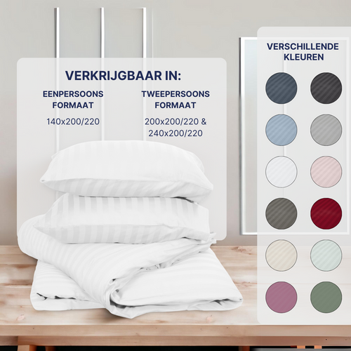 Ten Cate dekbedovertrek - 100% katoensatijn - 240x200/220 - wit - vtwonen shop