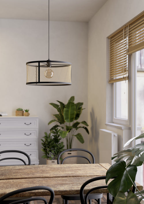 EGLO hanglamp Dellow - e27 - ø 32 cm - zwart/geelkoper - vtwonen shop