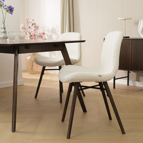 Nolon Nena-Fé Eetkamerstoel Teddy - Stof - Walnoot Poten - vtwonen shop