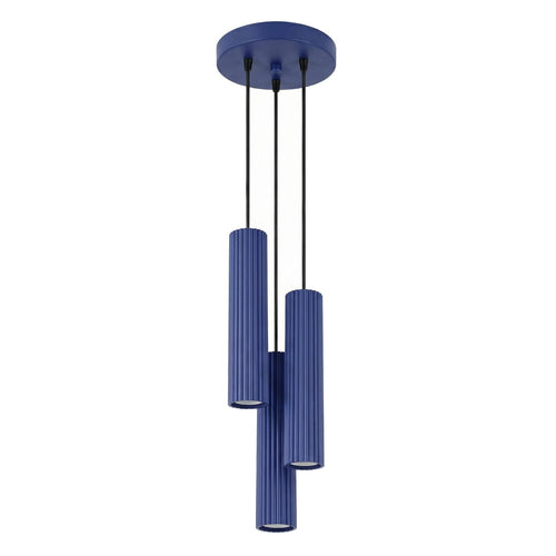 Sollux Lighting Hanglamp KARBON 3P ultramarijn - 19,5x19,5x108cm