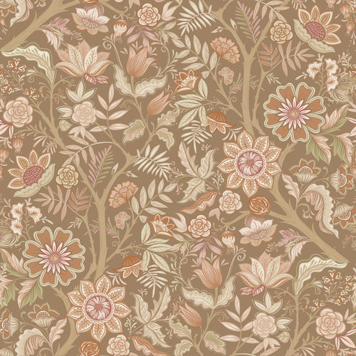 ESTAhome behang vintage bloemen bruin en roze - 50 x 900 cm - 131329