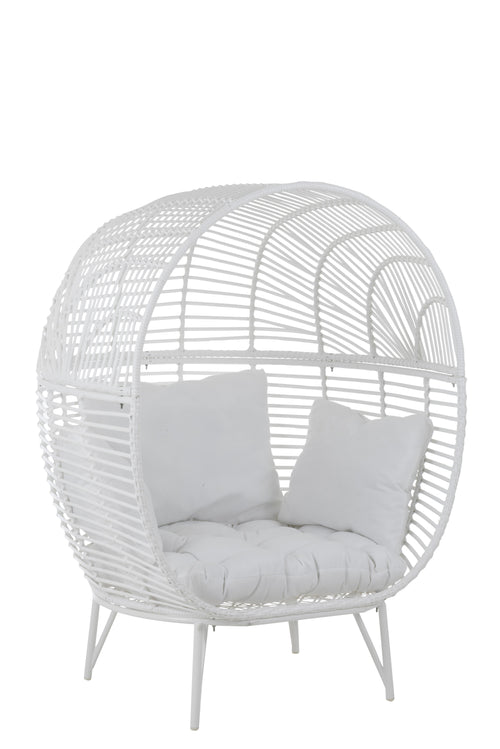 J-Line loungestoel Ovaal - staal - wit