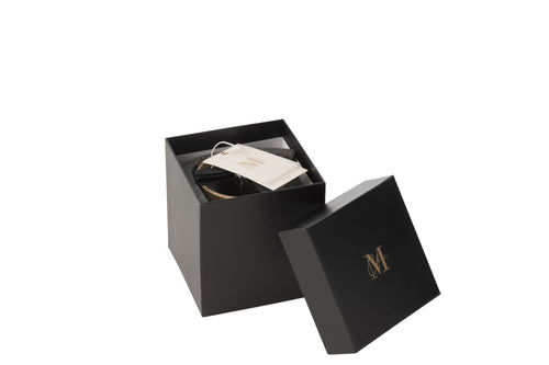 J-Line geurkaars M-Chic - Oud & Amber - glas - goud/zwart - small - 48U - vtwonen shop