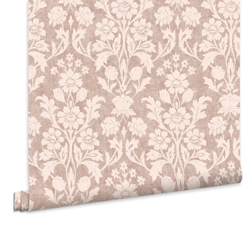 Laura Ashley Vliesbehang - Semington Silhouette Plaster Pink