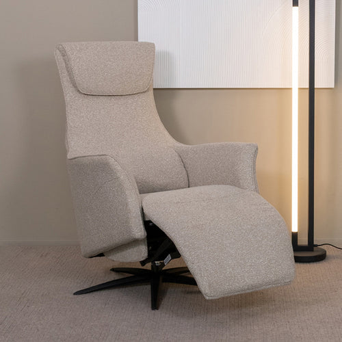 LABEL51 Elektrische Fauteuil Lund - Naturel/Zwart - 74x83x112cm