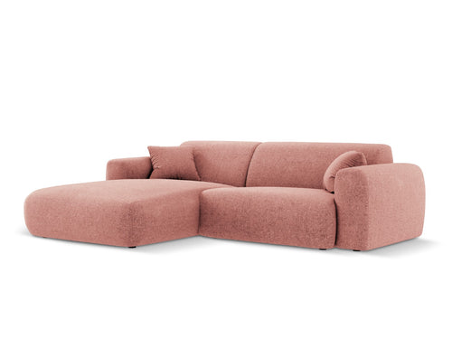 Cosmopolitan Design linker hoekbank Nolio 4-zits, chenille, roze - 170x235x72cm
