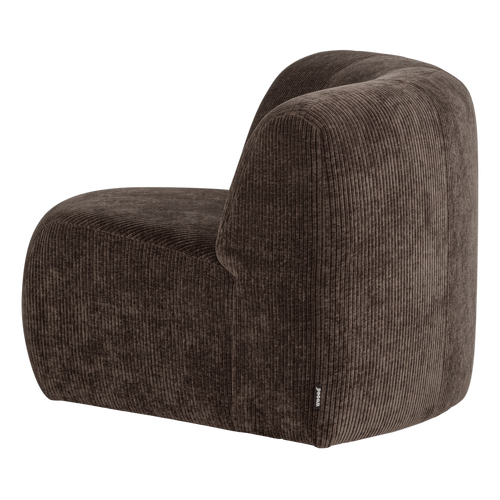 WOOOD hoekelement rond Mojo Base - Ribstof - Bruin - 74x110x110