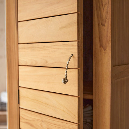 Tikamoon Enkele kolomkast van massief teakhout - Naturel