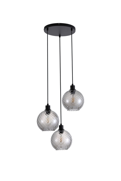 Searchlight hanglamp Radiance - 3 lichts - 46  x 120   cm - zwart