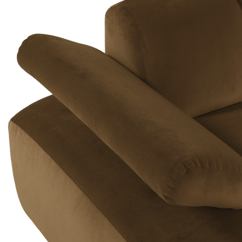 WOOOD chaise longue bank links Mojo - Velvet - Honinggeel - 74x124x162