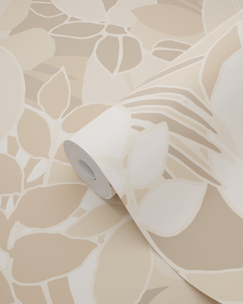 ESTAhome behang bladeren beige - 50 x 900 cm - 139845