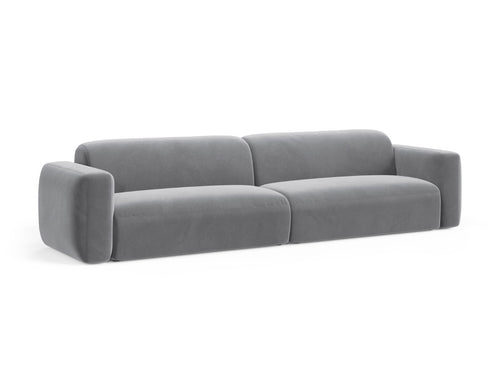 Cosmopolitan Design Modulaire bank Strino 4-zits, flueel grijs - 98x240x78cm
