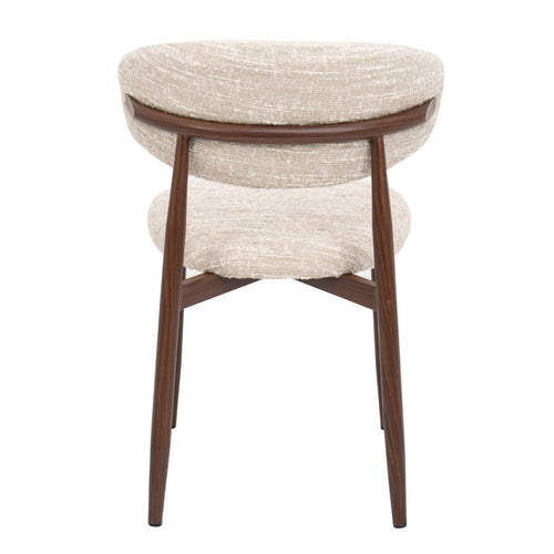 DÉJA Living Eetkamerstoel Skara - Beige/Walnoot - Set van 2