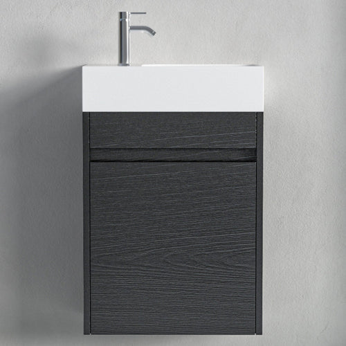 LOMAZOO toiletmeubel Ibiza - witte wastafel - zwart eiken
