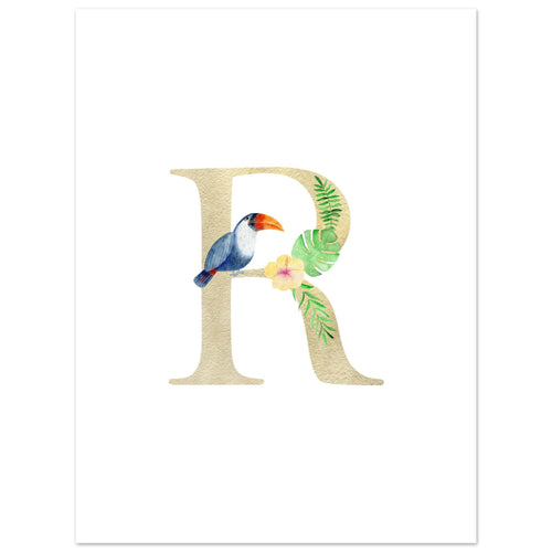 Artfulprints  Letter R kindernaam   poster 30x40 cm - vtwonen shop