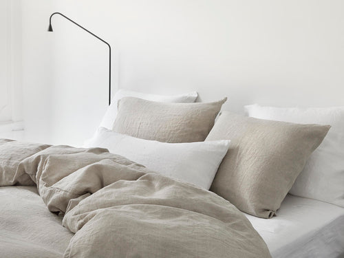 Yumeko dekbedovertrek gewassen linnen natural 260x220 + 2/60x70 - vtwonen shop