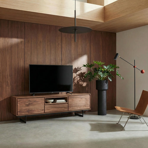 Furnhouse tv-meubel Tokyo - Amerikaanse walnoot - MDF, Amerikaans walnootfineer - 45x160x50