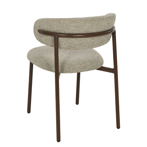 Livingfurn eetkamerstoel Micah Hush Walnut - beige - set van 2 - vtwonen shop