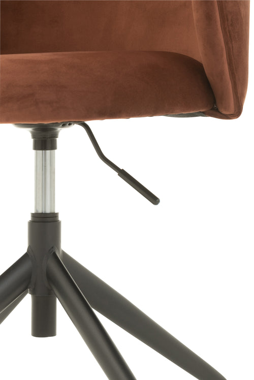 J-Line stoel Turn/Up/Down - fluweel - donkerbruin - vtwonen shop