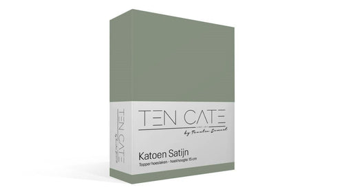 Ten Cate topper hoeslaken - 100% katoensatijn - 90x200 - groen