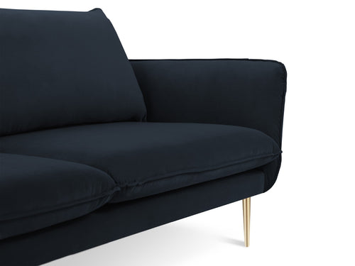 Cosmopolitan Design Bank Vienna 3-zits, flueel, donkerblauw - 92x200x95cm