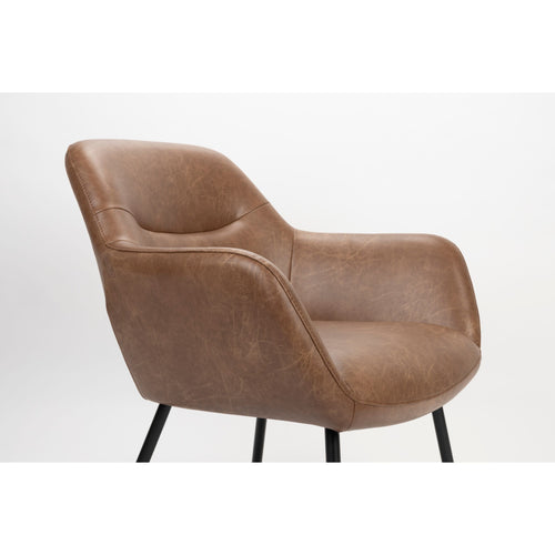 Housecraft Living Dude Loungestoel/ Fauteuil Vintage Kunstleer Bruin - vtwonen shop