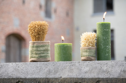 J-line gedroogd vlas in pot - jute - naturel - vtwonen shop