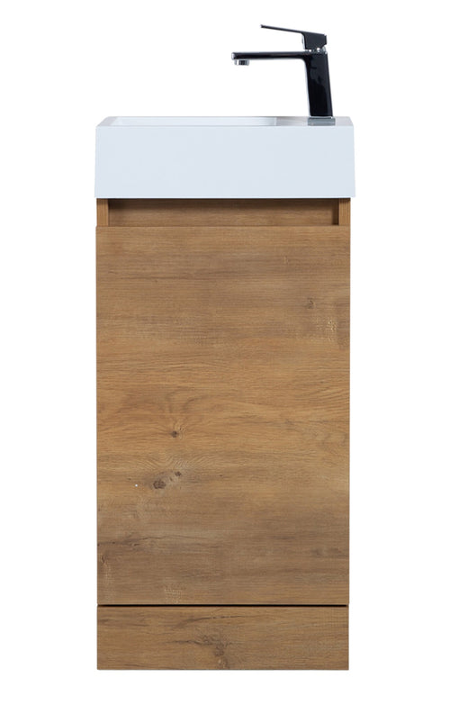 Badplaats Toiletmeubel Peru 40 x 22 cm – Eiken – Fonteinmeubel met Wastafel