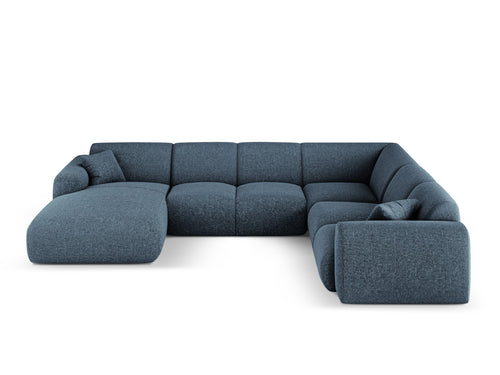 Cosmopolitan Design Panoramische hoekbank rechts Nolio 6-zits, chenille koningsblauw - 252x342x72cm