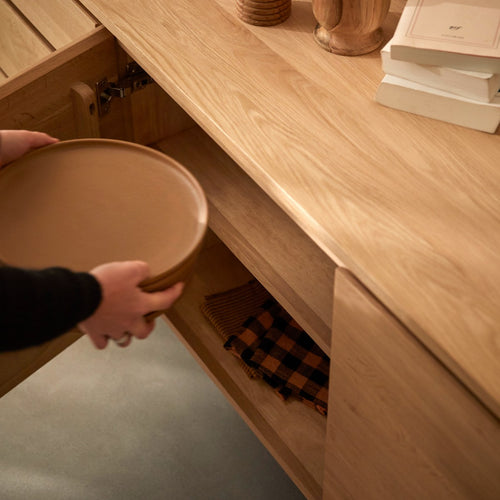 Tikamoon Massief eikenhouten dressoir 180 cm - Naturel