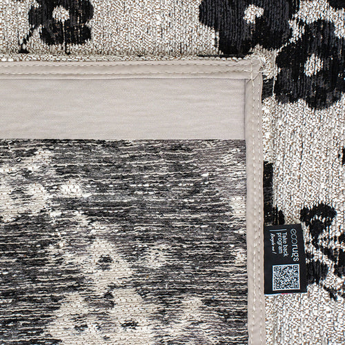 Louis De Poortere binnen & buiten machinewasbaar vloerkleed Sakura van 70% gerecycled PET - zwart - 140x200cm