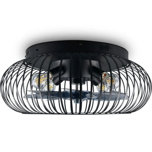 Trio Leuchten plafondventilator Johanna - 4 lichts - 61  x 25.5   cm - zwart
