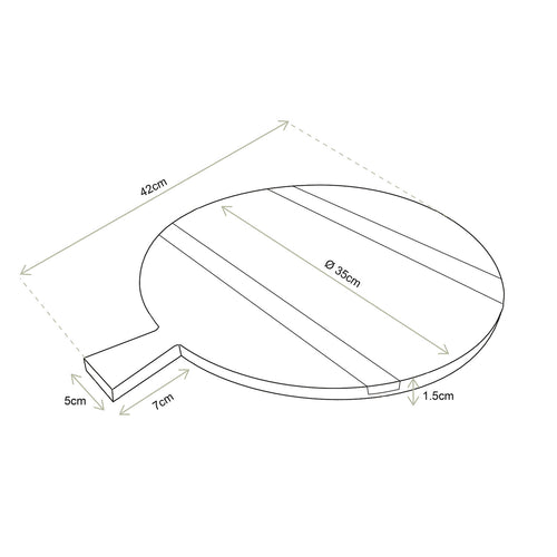 vtwonen Dienblad met handvat - Hout - Zwart - 42x35 cm - vtwonen shop