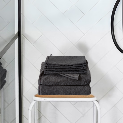 Ten Cate handdoeken 6 stuks - 50x100 cm - washandjes 6 stuks - antraciet - vtwonen shop