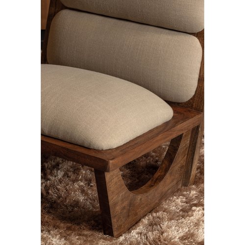 WOOOD fauteuil Opulent - Bouclé/Hout - Naturel - 75x70x80 - vtwonen shop