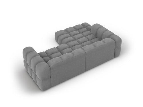 Cosmopolitan Design Modulaire hoekbank links Sky 3-zits, flueel, lichtgrijs - 162x244x70cm