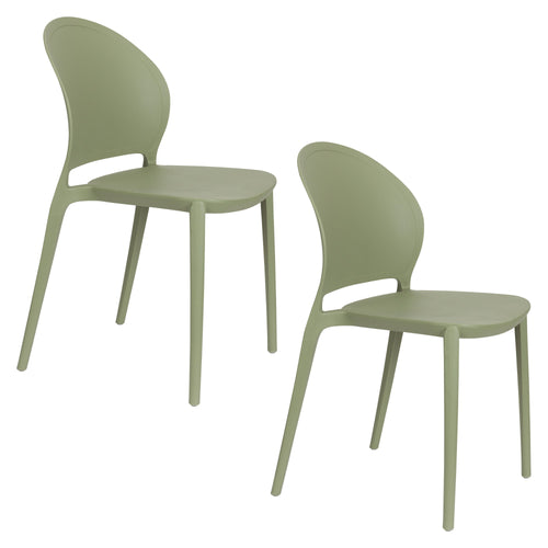 Housecraft Living Sjoerd Tuinstoelen/ Eetkamerstoelen Kunststof Groen - Set van 4 - vtwonen shop