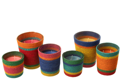 J-Line geurkaars Mand - Woody Aurora - mix - large - 2 stuks - 75U