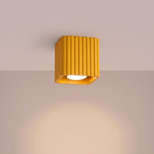 Sollux Lighting Plafondlamp RIFF 1 geel GU10 - 10x10x10cm
