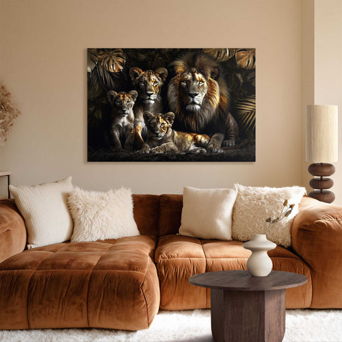 Reinders glasschilderij Leeuwenfamilie - 78x116cm