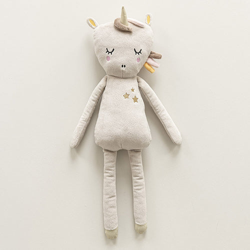 Petite Amélie Unicorn knuffel Lara bruin roze - Polyester - beige