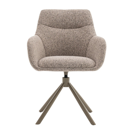 DÉJA Living Eetkamerstoel Noé - Taupe/Taupe - Draaibaar - Set van 2 - vtwonen shop
