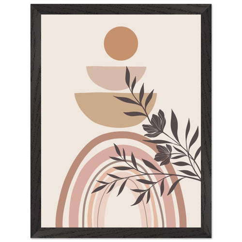 Artfulprints Poster met Lijst Boho – Harmony curve   - 30x40 cm - beige